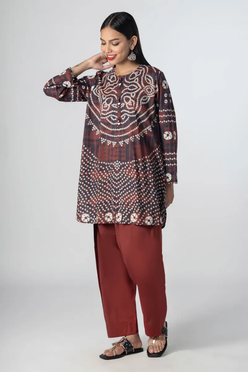 2 Piece Kurta | Embroidered & Pants Claret