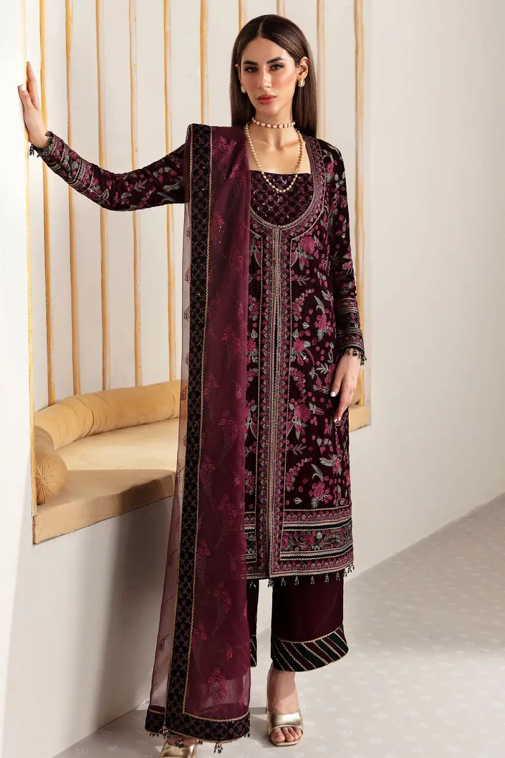 Embroidered Velvet Formal SETS