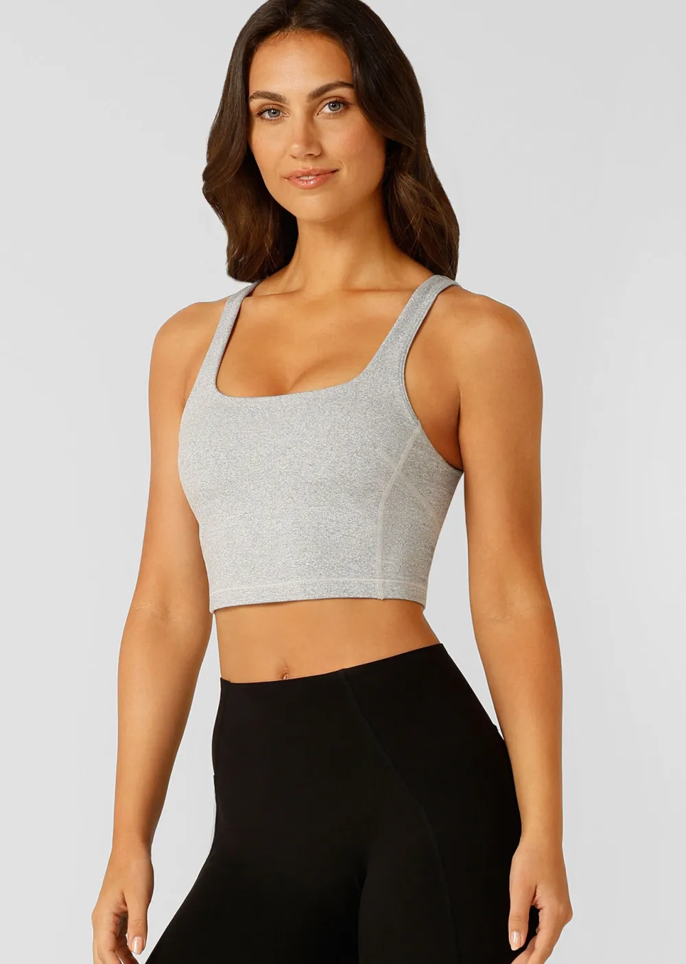 Elevate Marl Cropped Tank Bra Combo