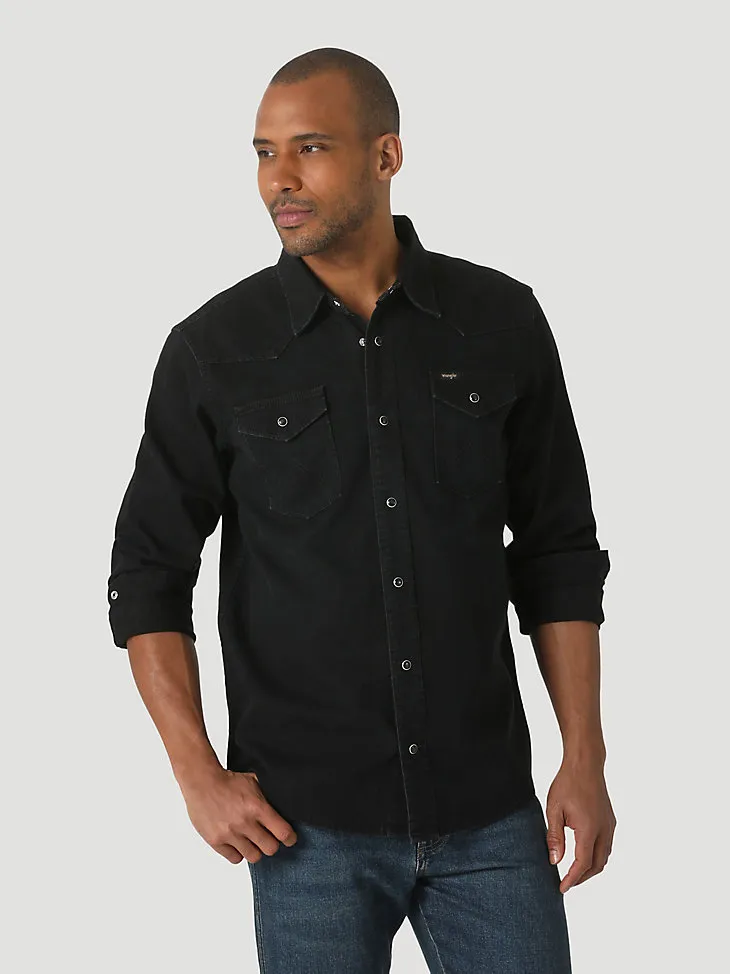 MEN'S DENIM WESTERN SNAP FRONT SHIRT IN RINSE