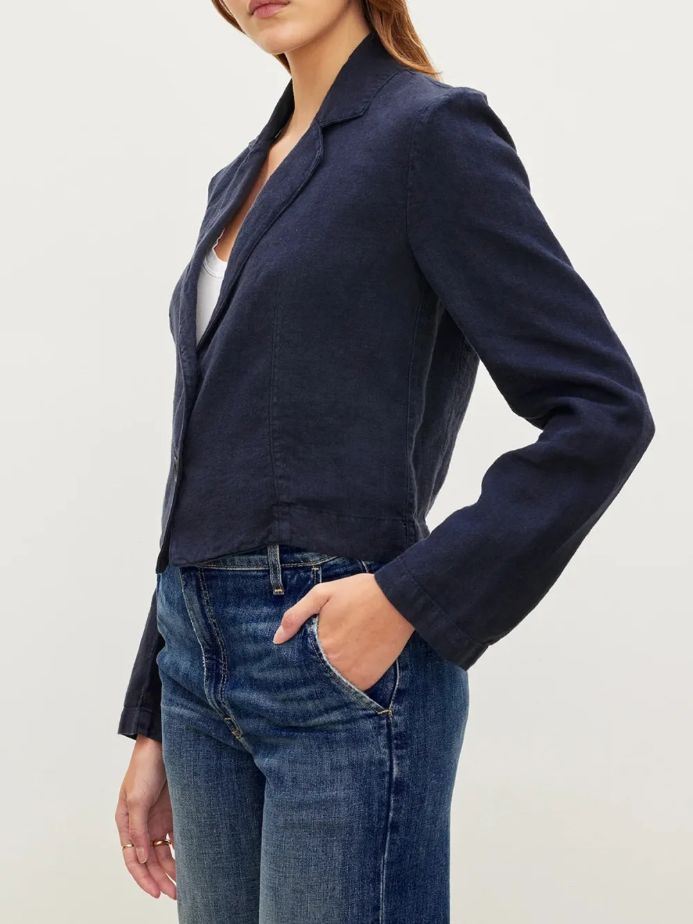 Finley Heavy Linen Cropped Blazer