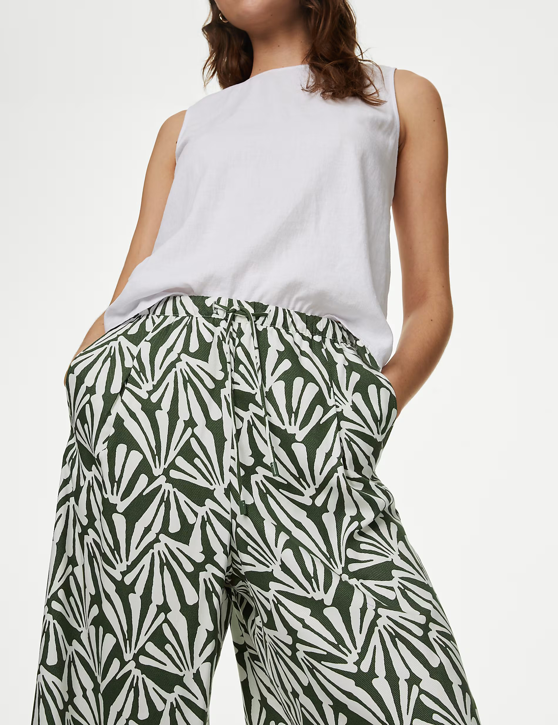 Casual Plants Printed Pants