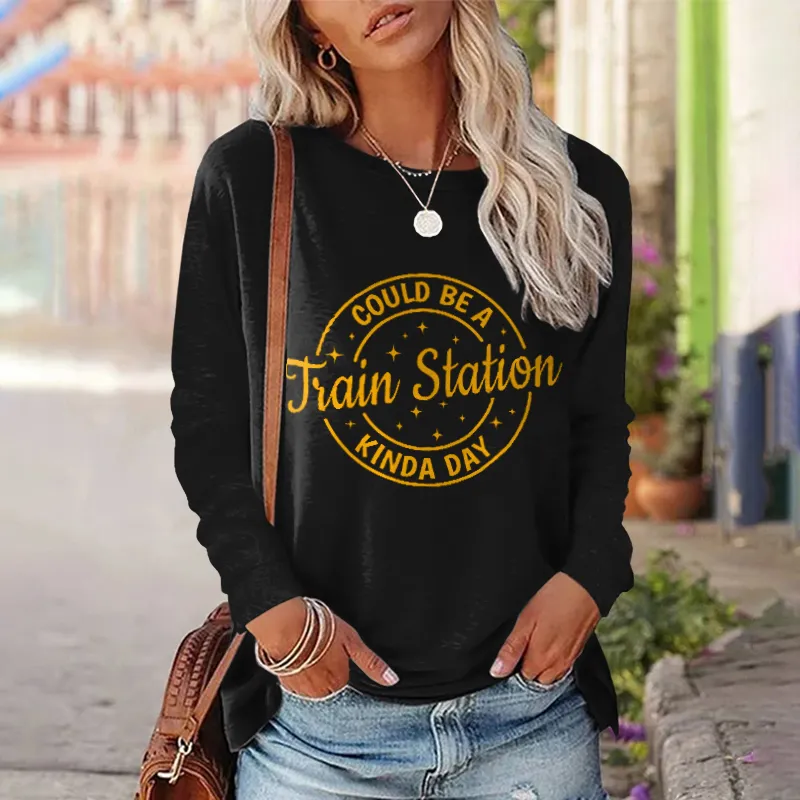 Western Letter Cow Printed Crew Neck T-Shirt