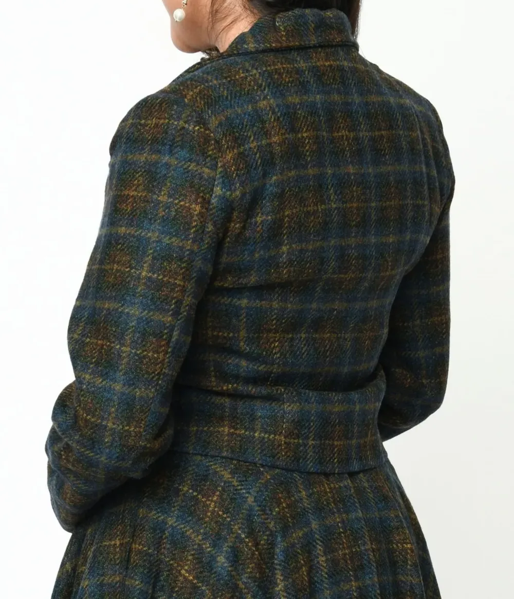 Blue And Green Check Plaid Jacket