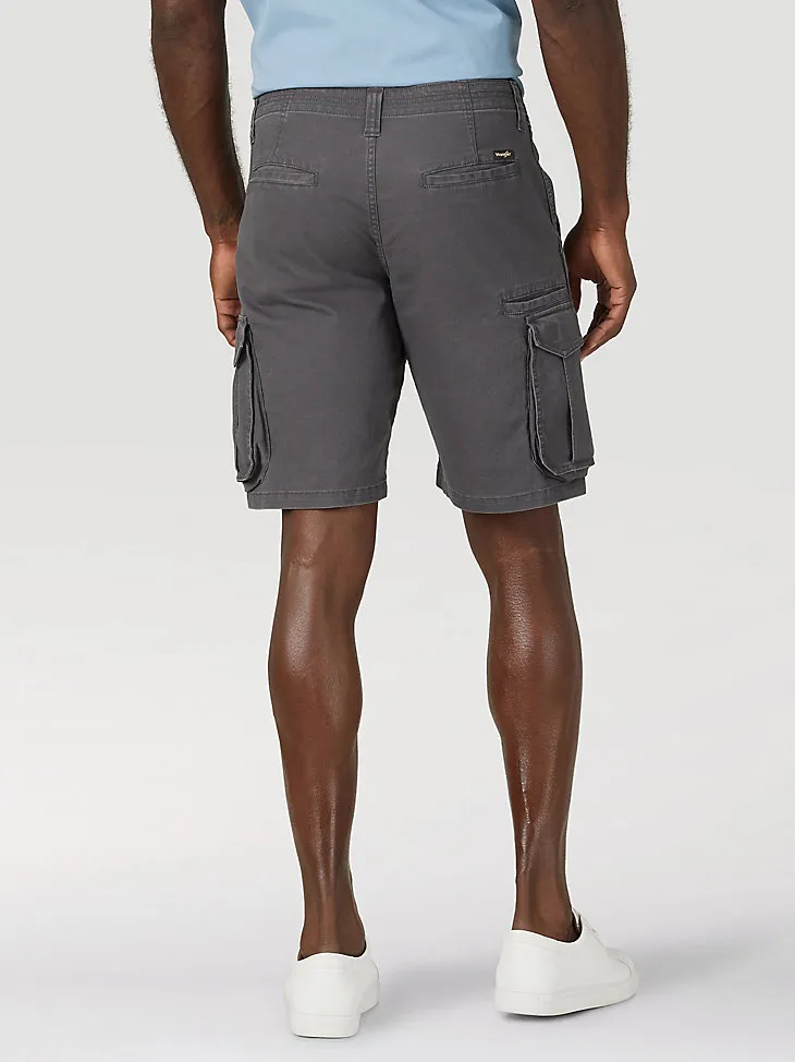 MEN'S STRETCH HERRINGBONE CARGO SHORT IN ASPHALT