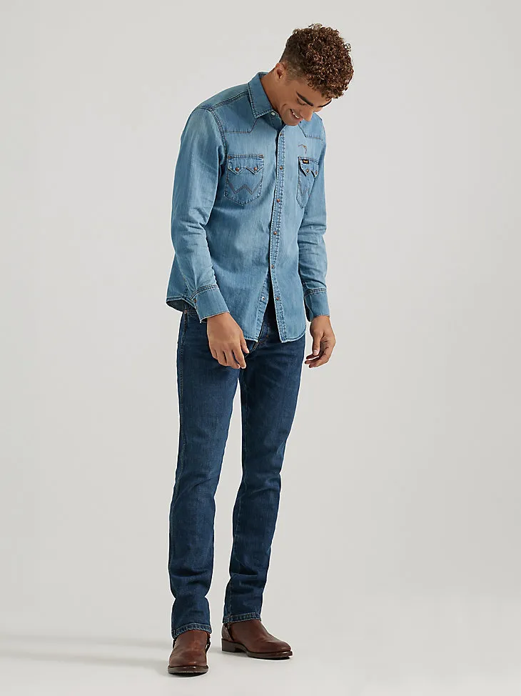 WRANGLER X BUFFALO TRACE™ MEN'S REVIVAL SHIRT IN OAK INDIGO