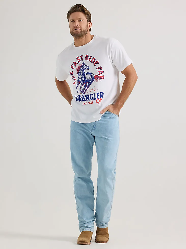 WRANGLER X DIAMOND CROSS SPURS DOWN EYES UP TEE IN BRIGHT WHITE