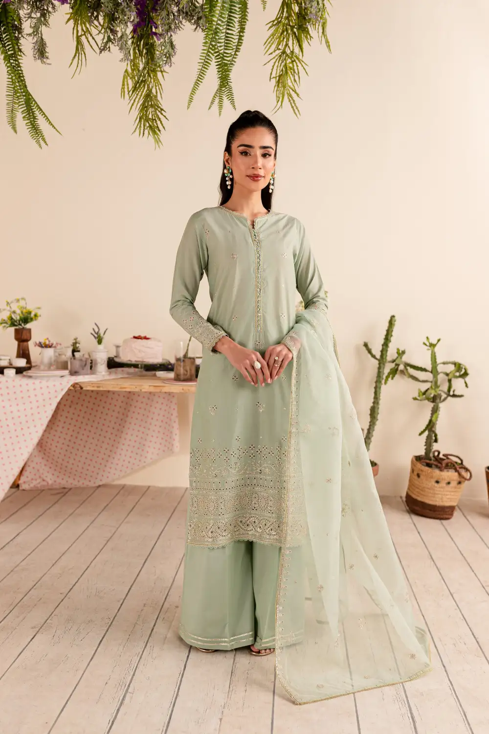 Gold Ice 3Pc - Embroidered Lawn Dress