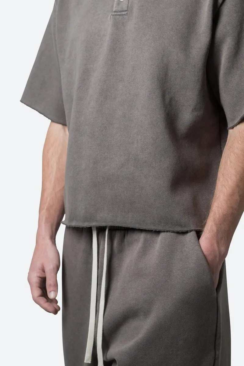 FLEECE OVERSIZED POLO SHIRT