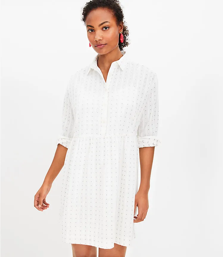 Dobby Button Swing Shirtdress