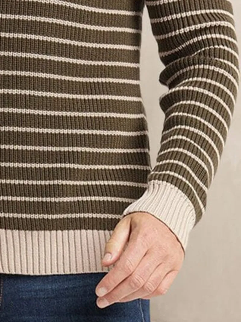 Casual Stripe Knit Cardigan