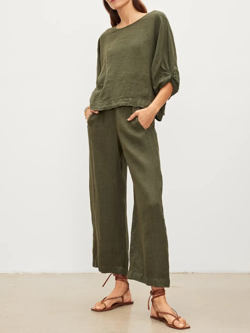 Cass Linen Crew Neck Top