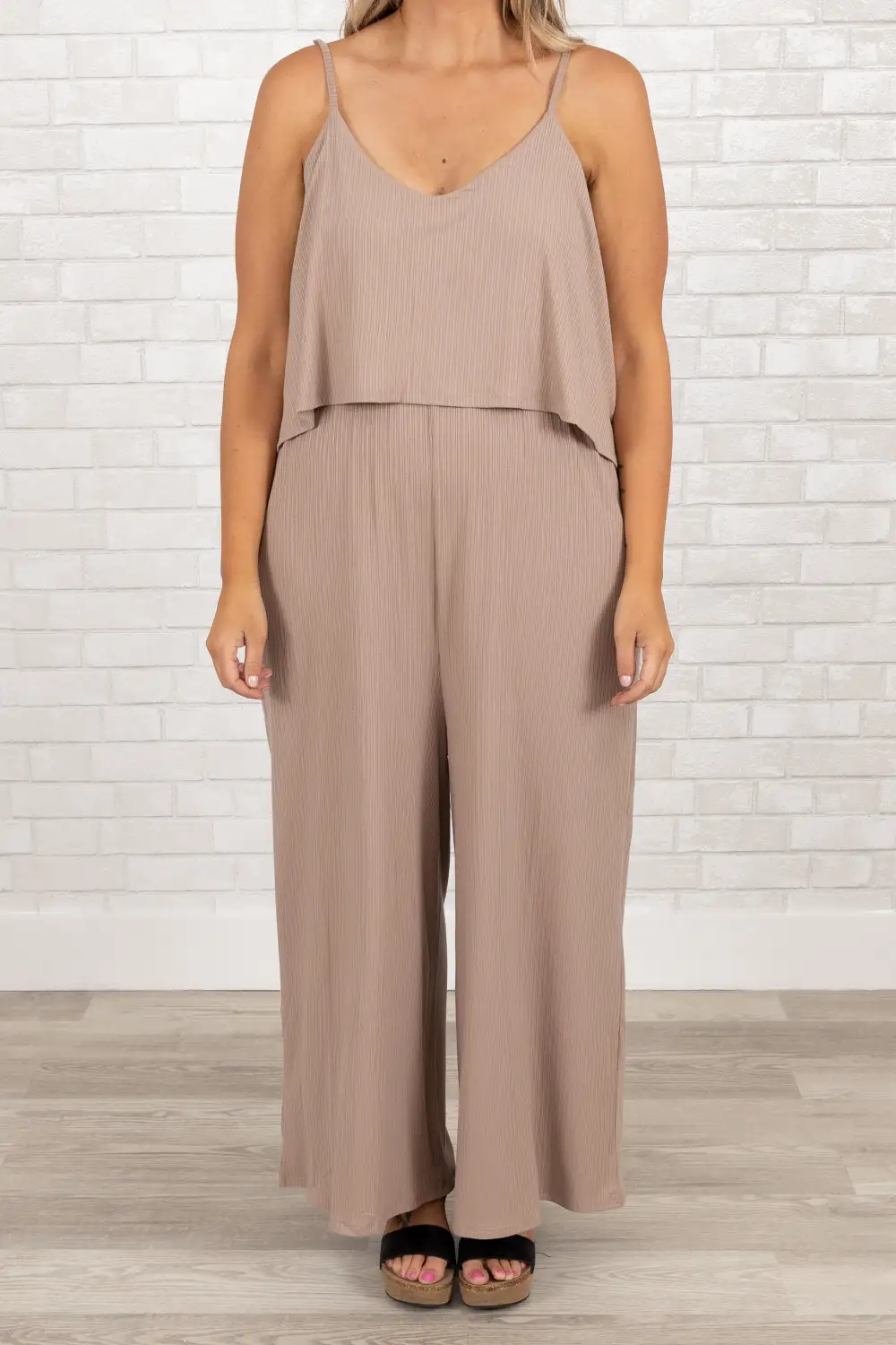 Finding My Peace Jumpsuit, Ash Mocha