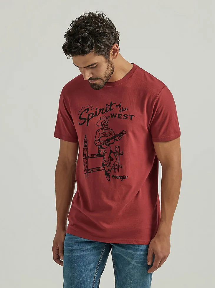 SPIRIT OF THE WEST GRAPHIC T-SHIRT IN BRICK RED