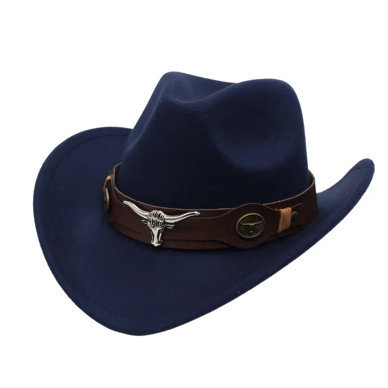 Western Ethnic Cowboy Bull Head Felt Hat