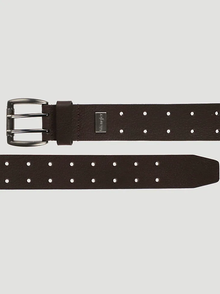 MEN'S PERFORATED BELT IN BLACK