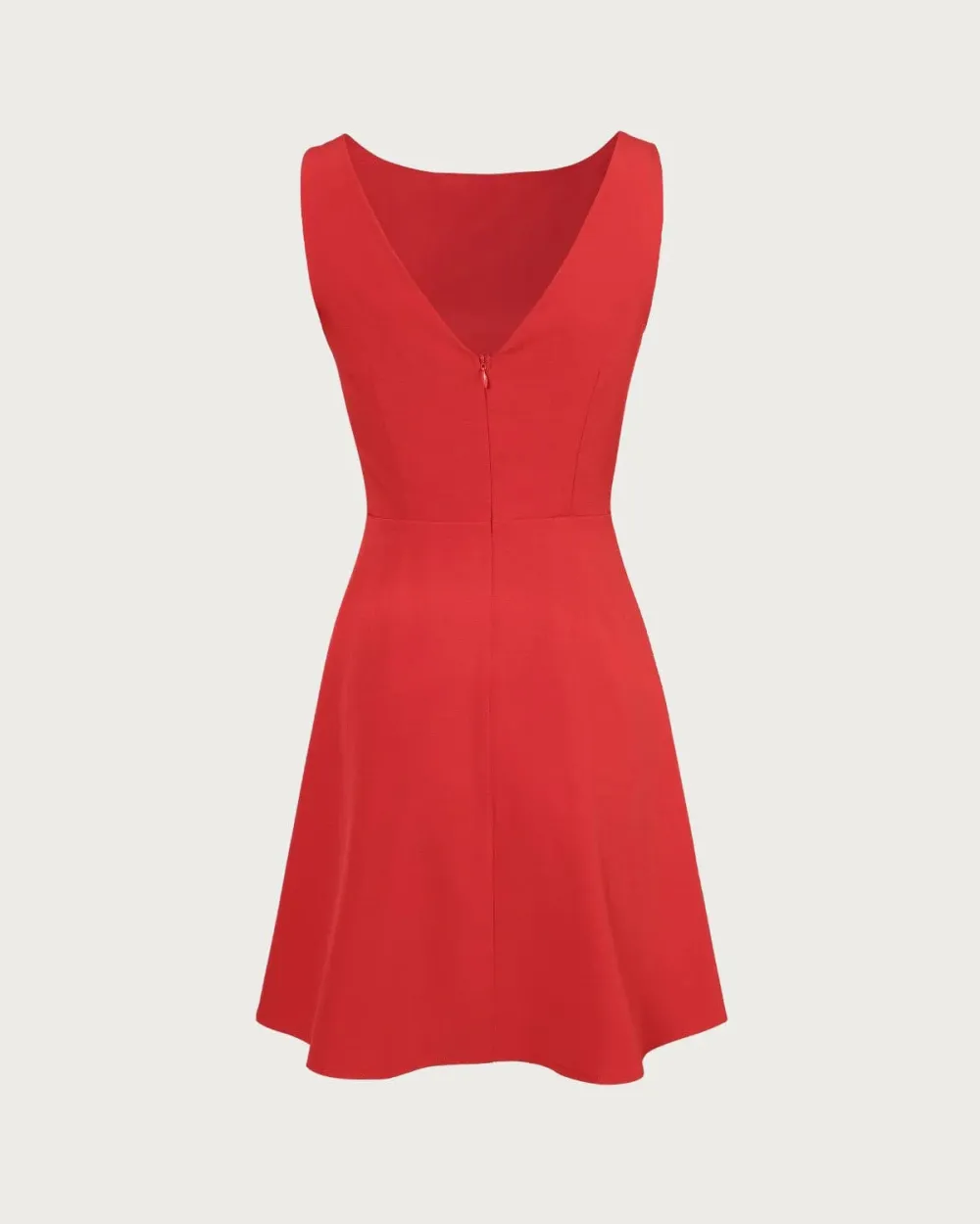 Pure red midi dress