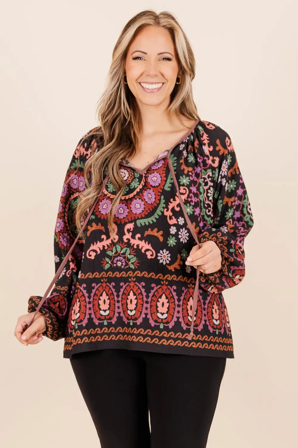 Witchy Weather Blouse, Black-Mauve