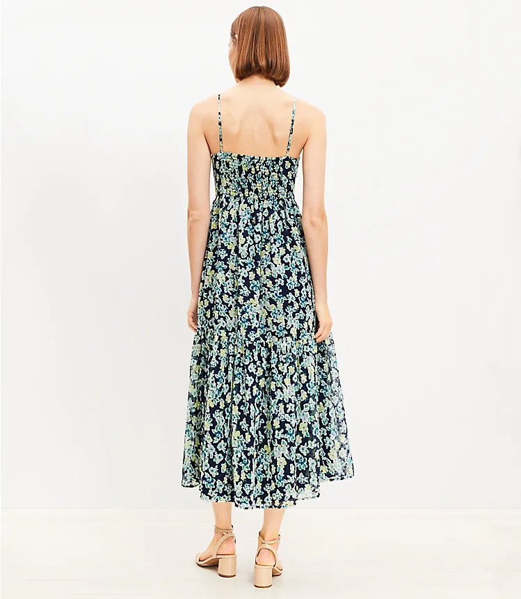 Ikat Buttercup Clip Keyhole Strappy Midi Dress