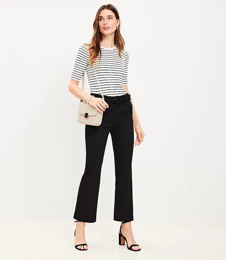 Belted Sutton Kick Crop Pants