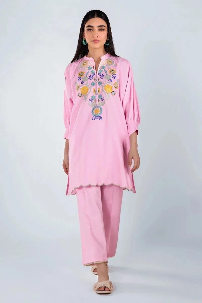 2 Piece | Kurta & Pants | Color Pink