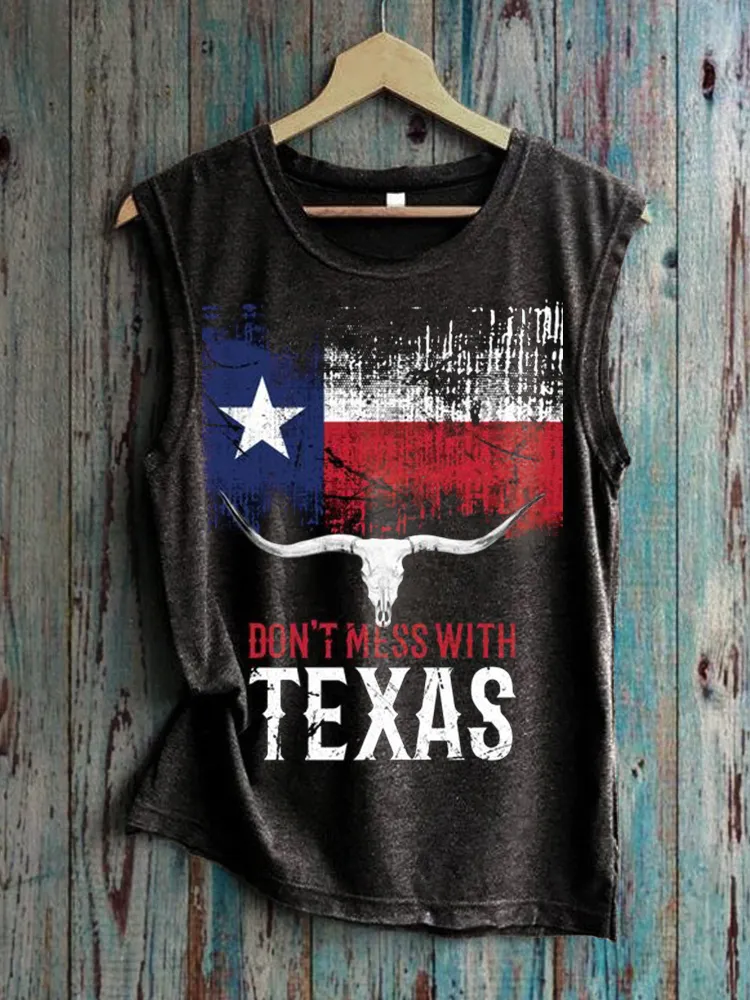 Don't Mess with Texas Bull Skull Tank Top