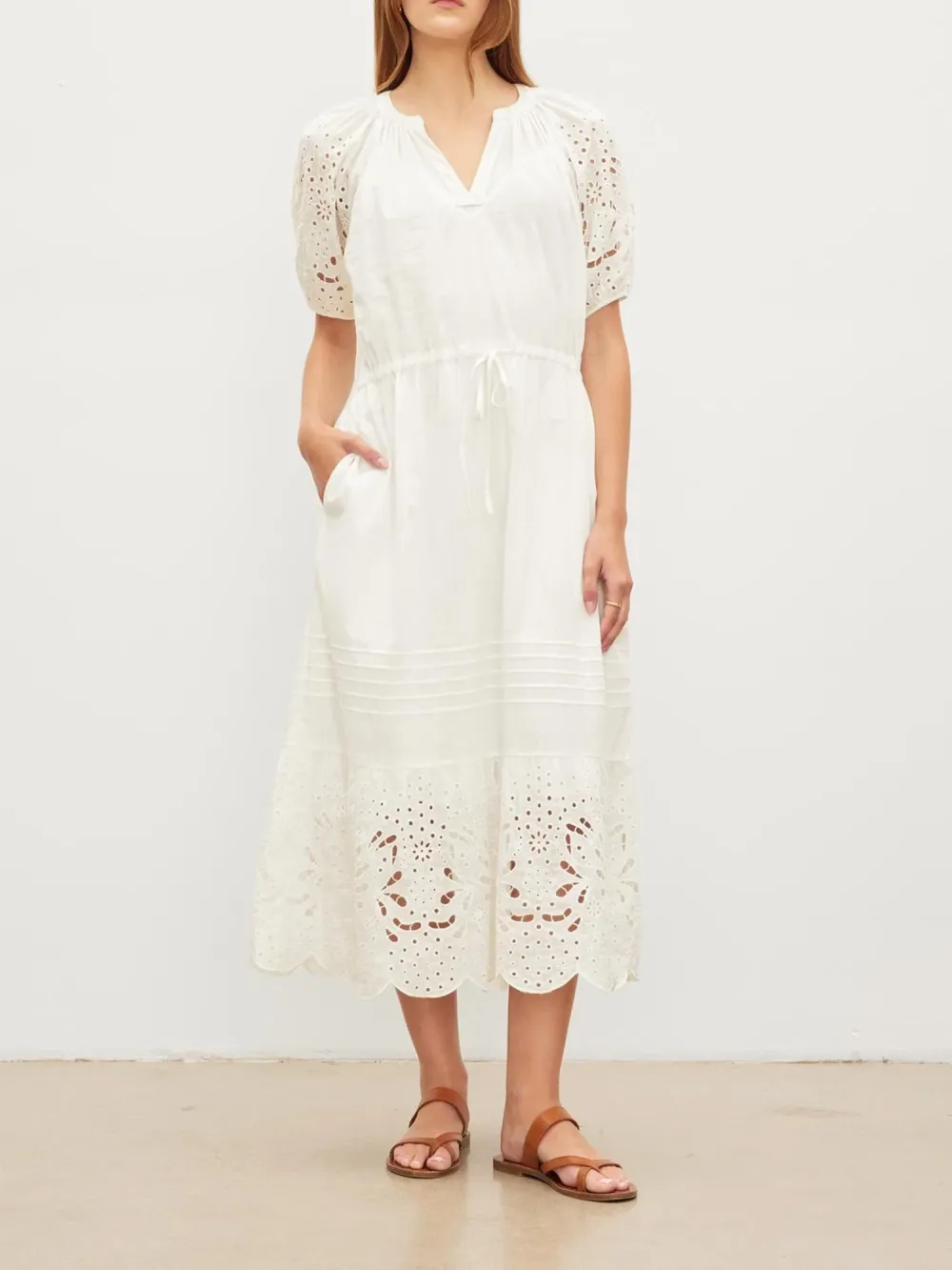 Nadia Embroidered Cotton Lace Dress