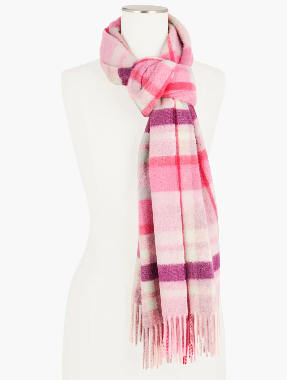 Cashmere Waterweave Scarf - Winter Coral