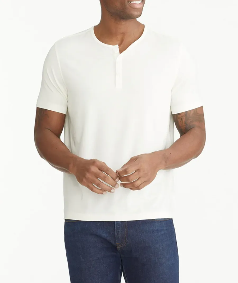 White Open Collar T-shirt