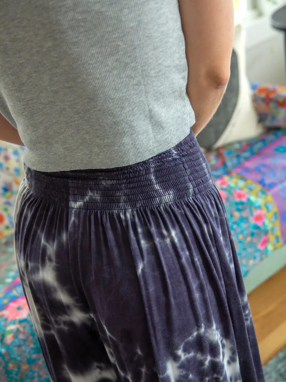 Make A Move Knit Palazzo Pant - Midnight Tie-Dye