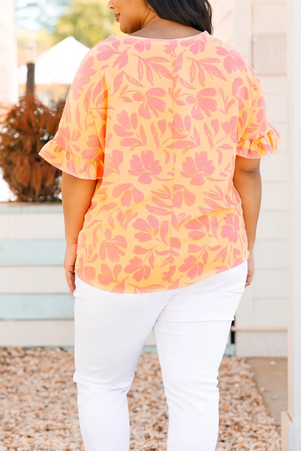 Still In Love With You Top, Apricot Floral