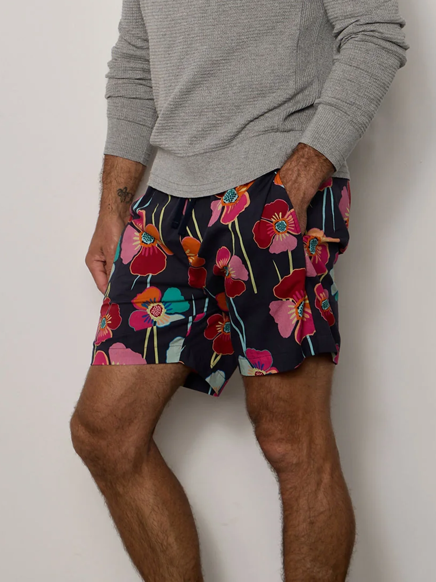 Floral Print Drawstring Vocation Shorts