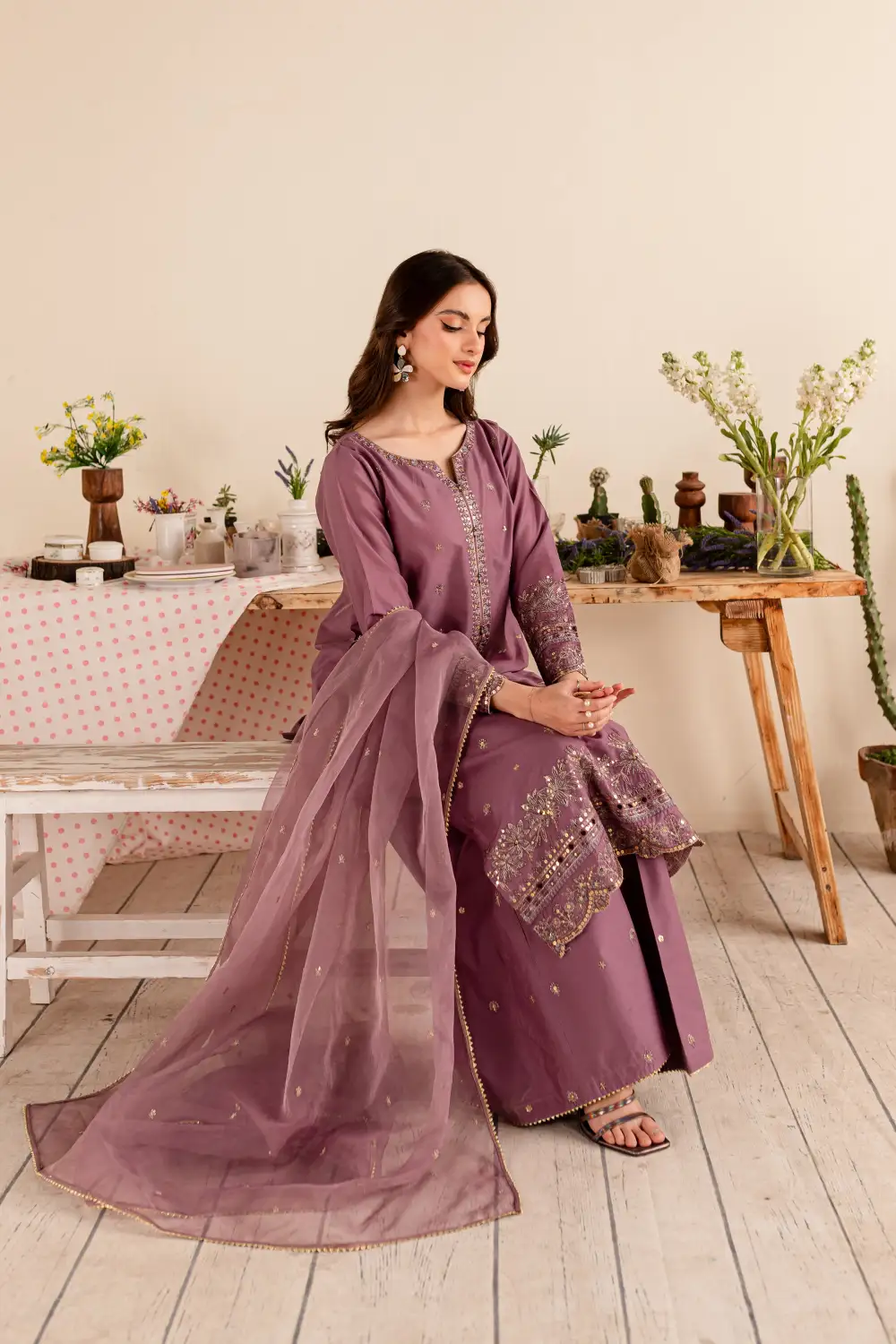 Thanos 3Pc - Embroidered Lawn Dress