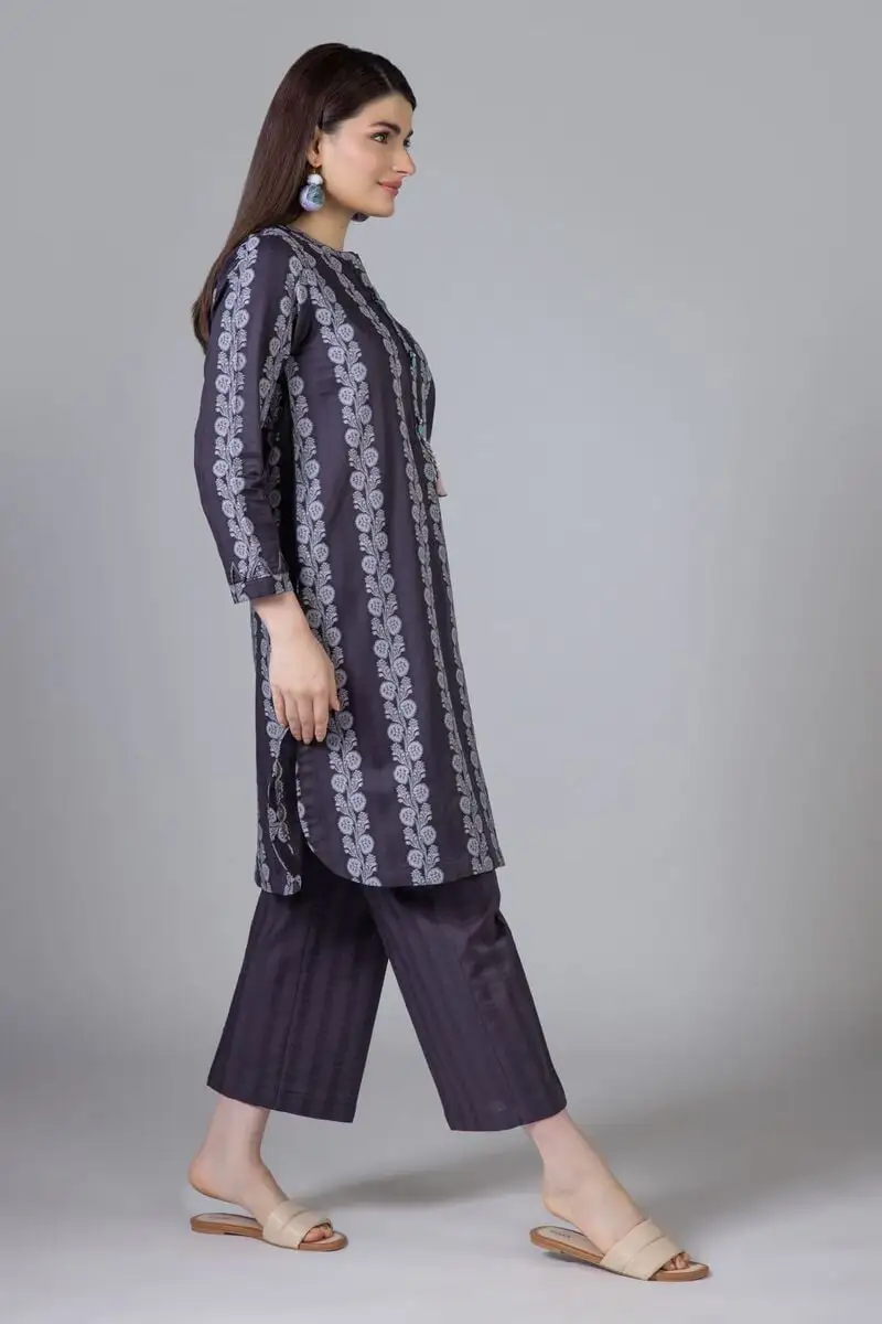 3 Piece Kurta Embroidered | Dupatta& Bottom & Tops | Color Black