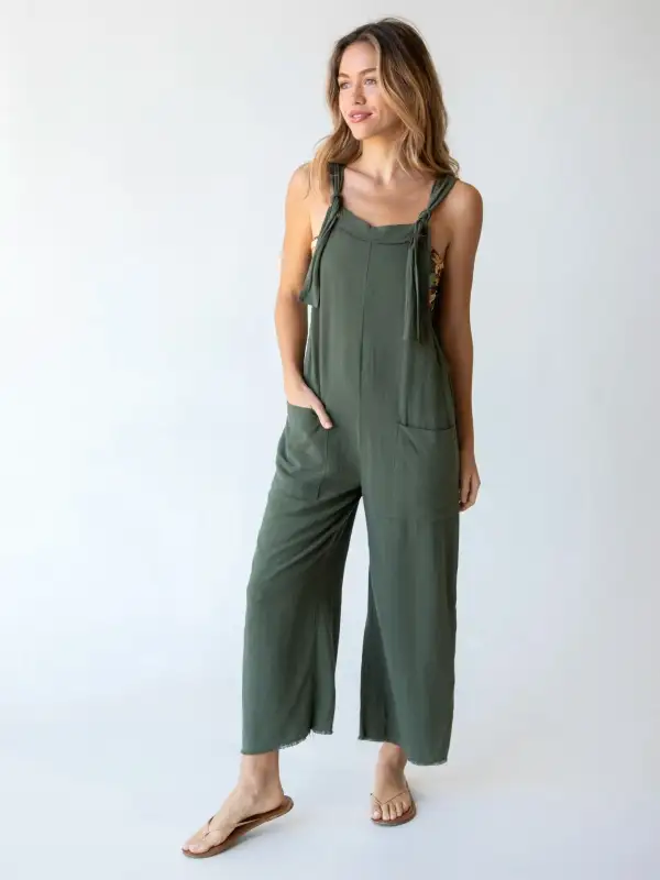 Carly Wide-Leg Jumpsuit - Olive