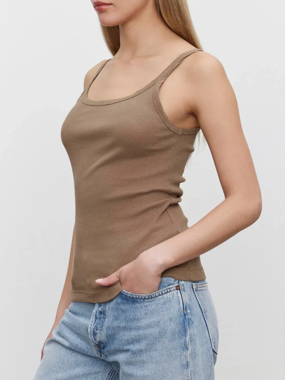 Aliza Ribbed Cotton Layering Tank