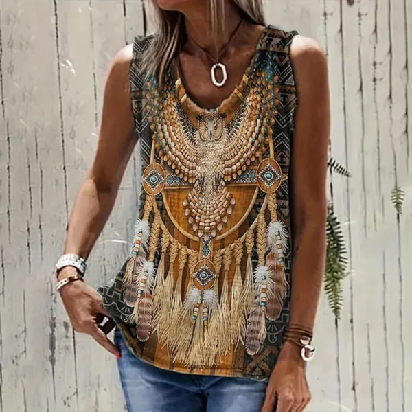 Western Tribal Style Printed Casual Tank Top