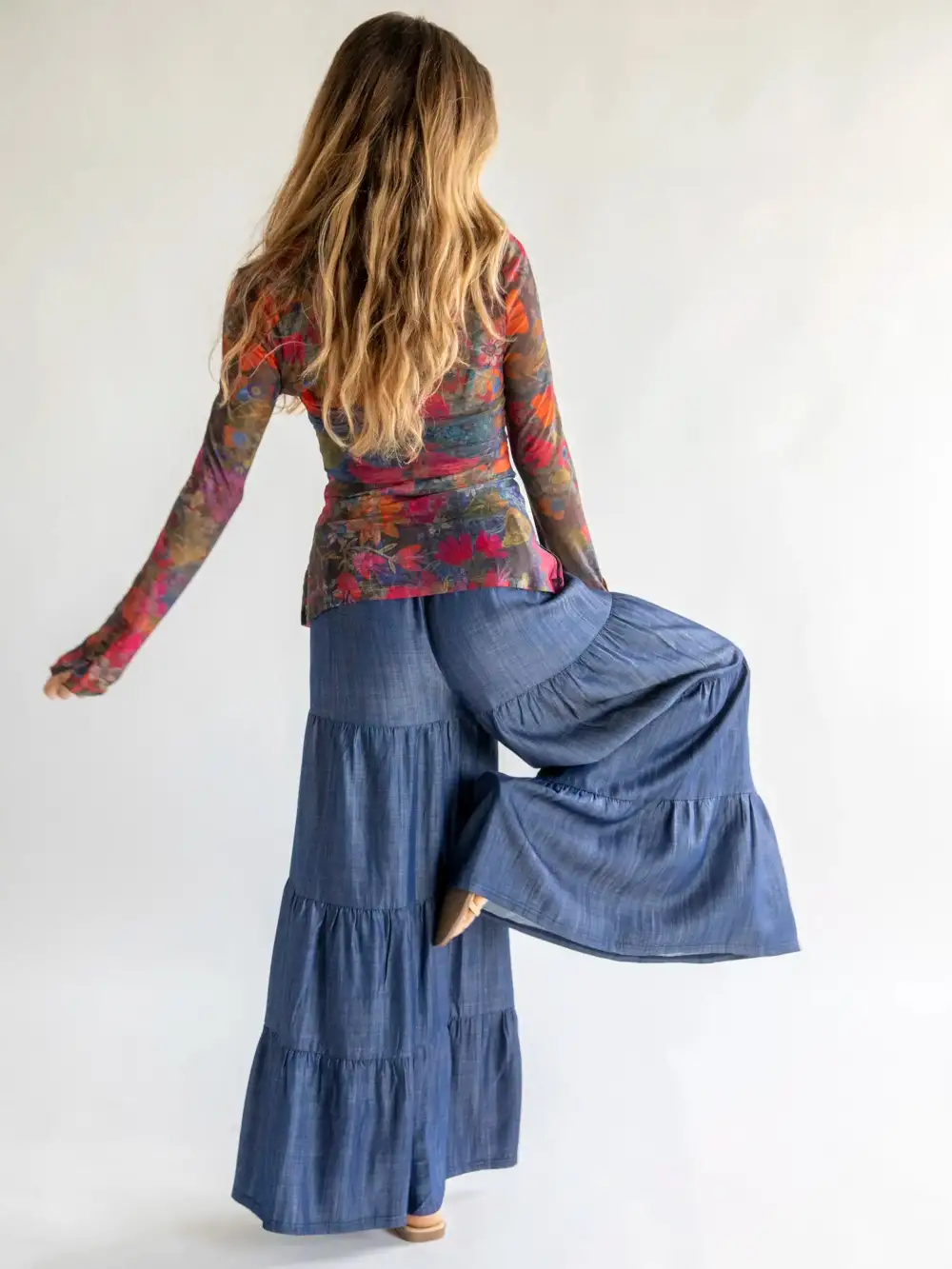 Patti Palazzo Pant - Denim Blue