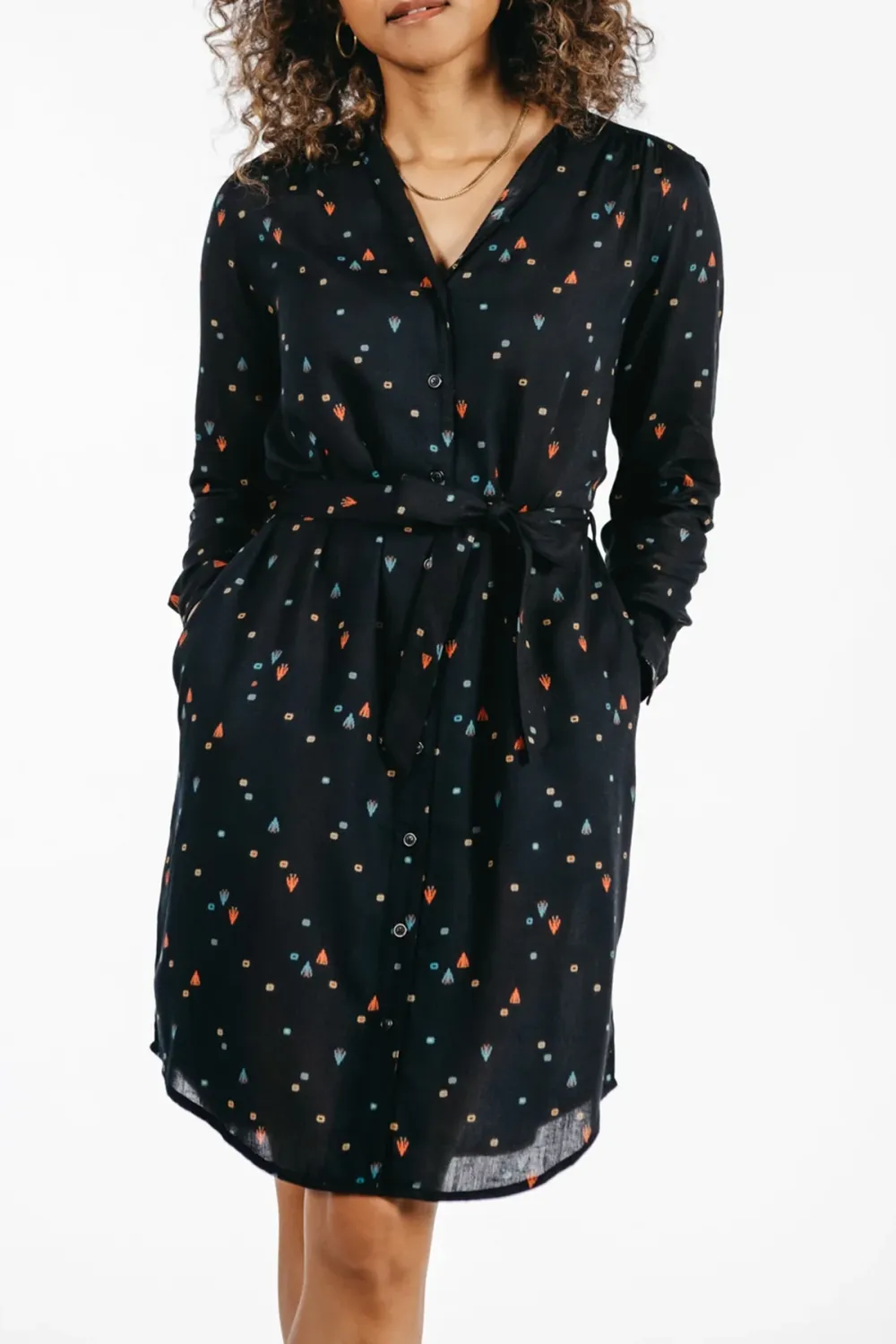 The Emery Shirt V-neck Dress