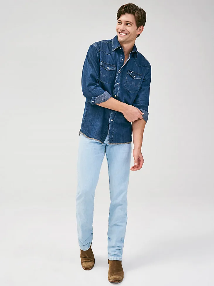 COWBOY CUT® LONG SLEEVE WESTERN DENIM SNAP WORK SHIRT IN DARK DENIM