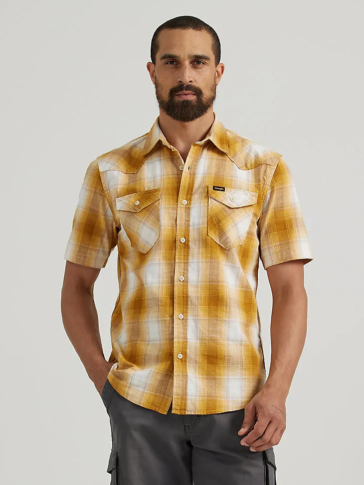 MEN'S SHORT SLEEVE PLAID SHIRT IN SEQUOIA