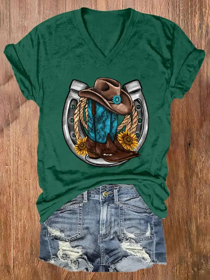 🔥Buy 3 Get 10% Off🔥Women's Western Print T-Shirt