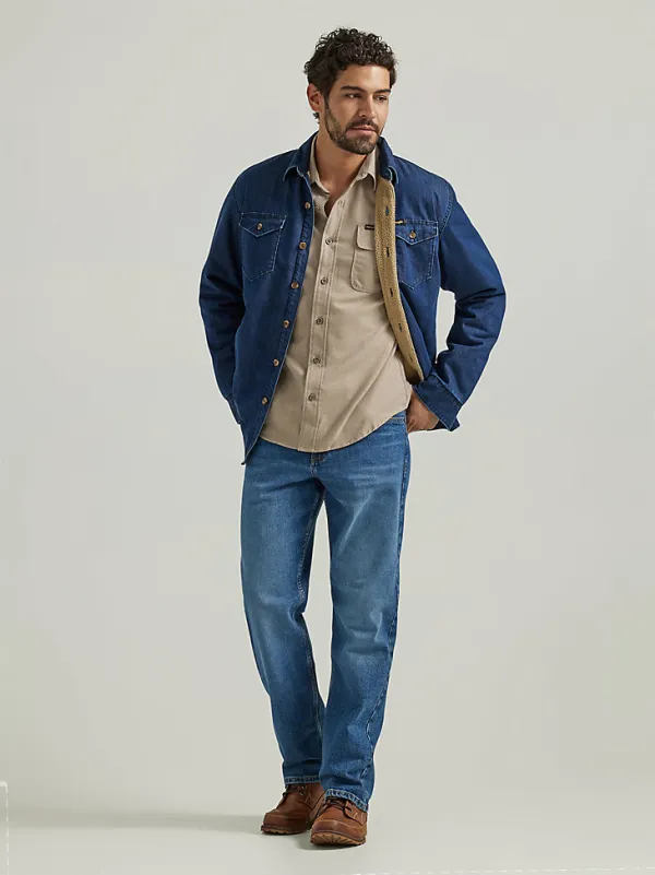 MEN'S RELAXED FIT FLEX JEAN IN MID DENIM