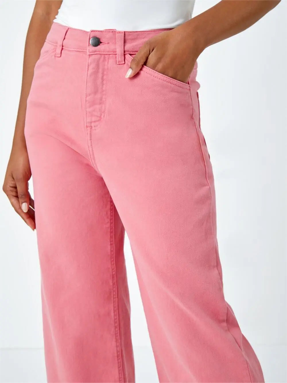 Pink Flared Wide Leg Pants