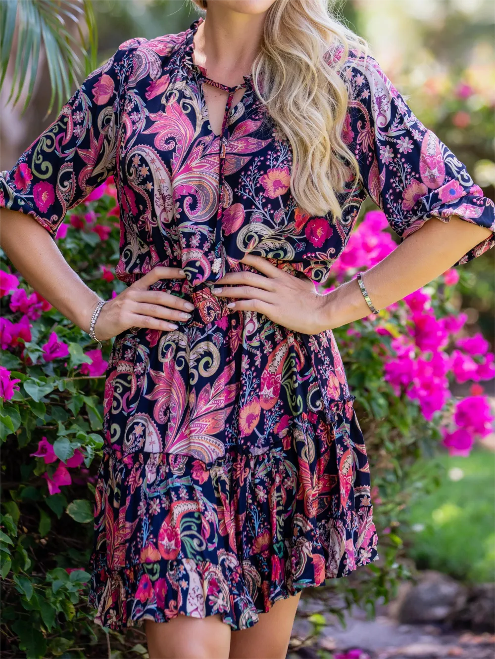 Ibiza Dress / Black Paisley