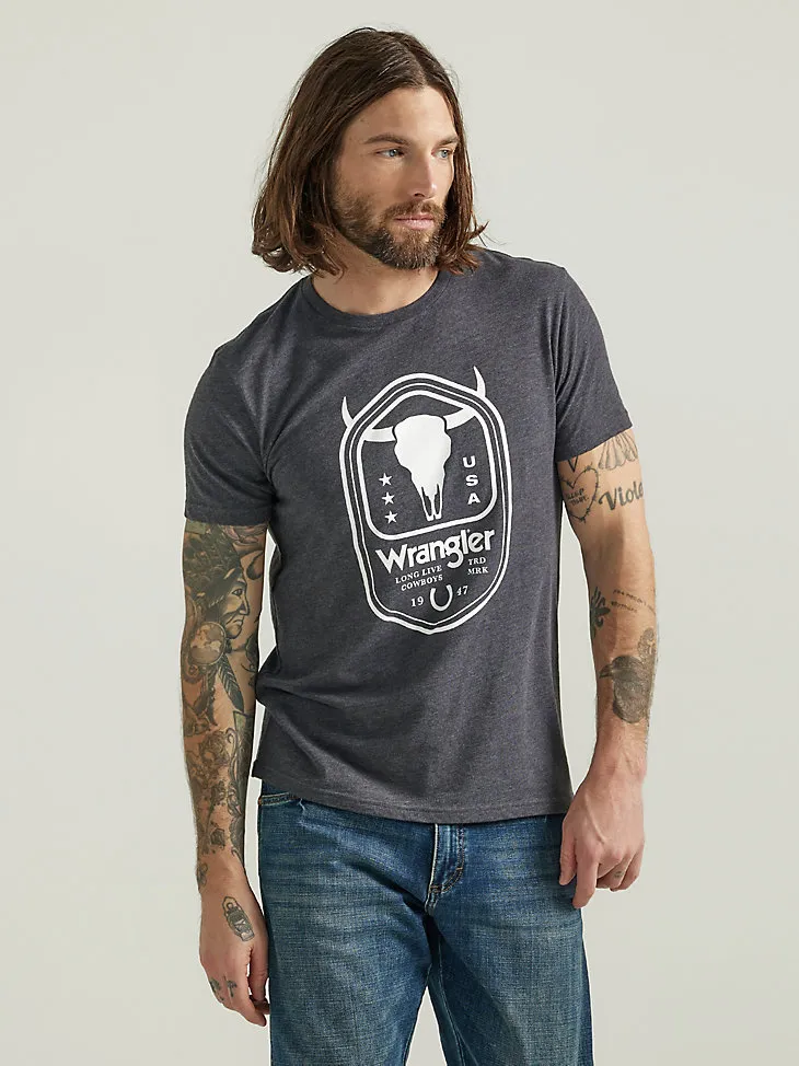 MEN'S STEER COWBOYS T-SHIRT IN JET BLACK