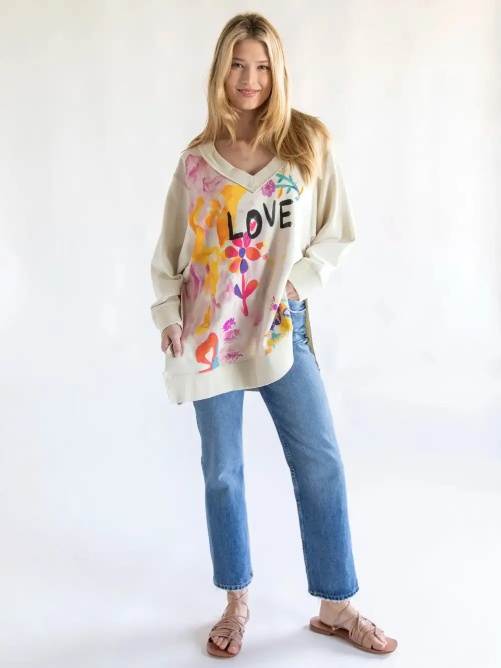 Life Is A Canvas Sweatshirt - Love Cream