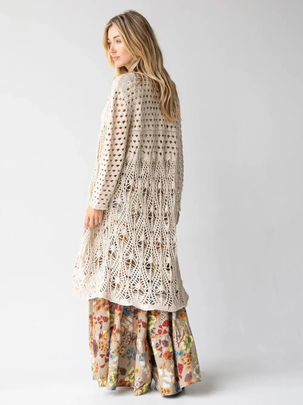 Abigail Crochet Duster - Cream