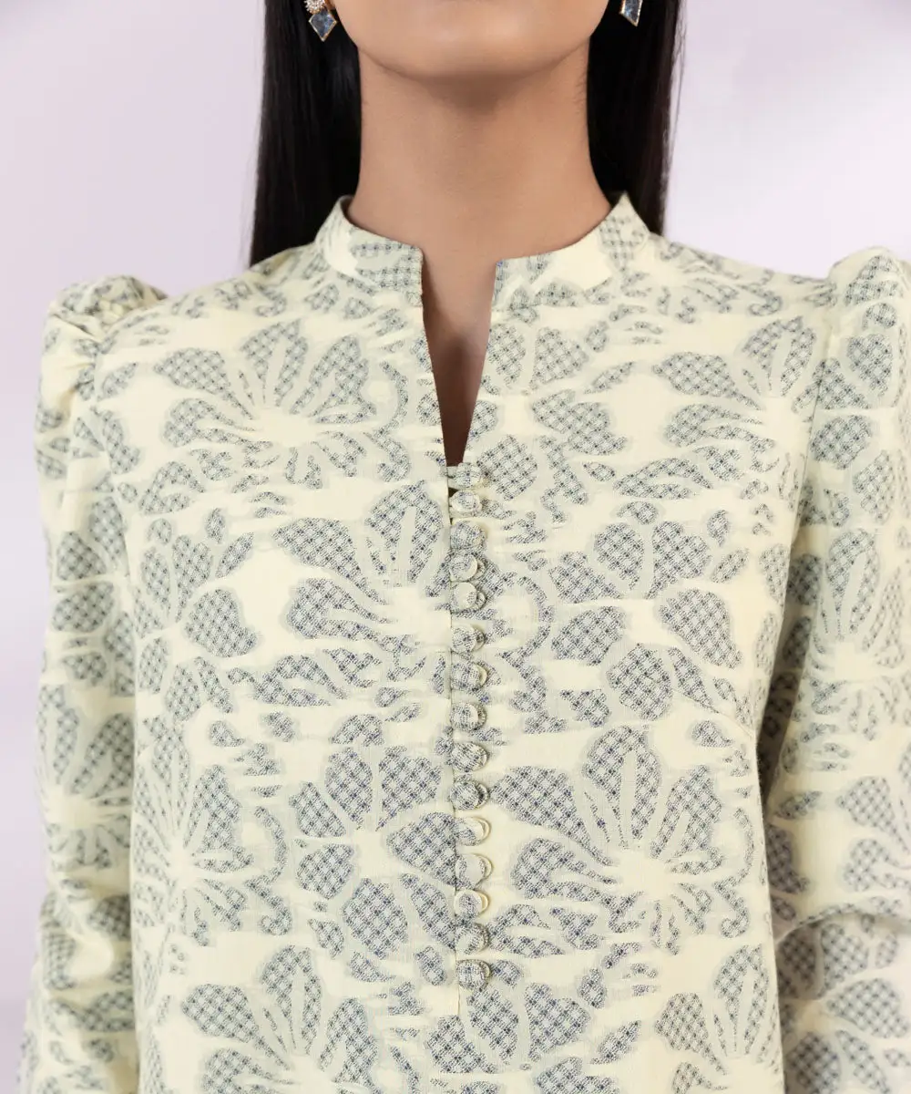 3 Piece - Embroidered Jacquard Suit