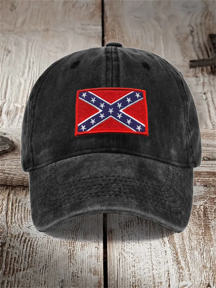 Unisex Southern Pride Rebel Flag Embroidered Washed Cap